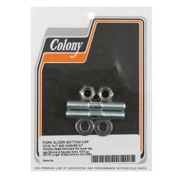 Colony front fork suspension axle cap slider stud set