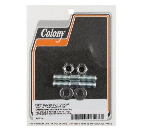 Colony front fork suspension axle cap slider stud set