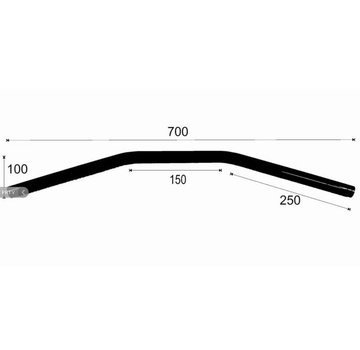 TC-Choppers Drag Bar 70cm Zwart of Chroom Geschikt voor: > 1 inch stuurklemmen