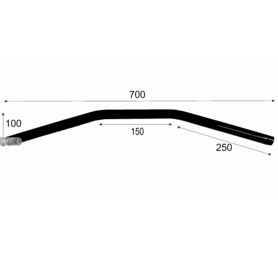 Drag Bar 70cm Schwarz oder Chrom Passend für: > 1 Zoll Lenkerklemmen