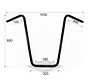 Guidon 1" Ape Hanger 24" noir ou chrome Convient à : > Colliers de guidon de 1 pouce