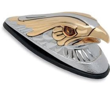 Kuryakyn Adorno de guardabarros delantero Eagle Head. Chrome Gold se adapta a:> 80-up FL, FLT