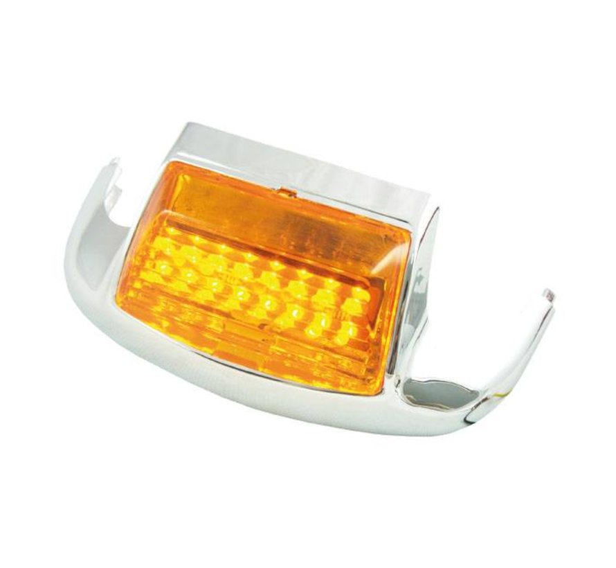 Front fender tip Amber LED light Fits: > 80-13 FL FLT; 86-17 FLST