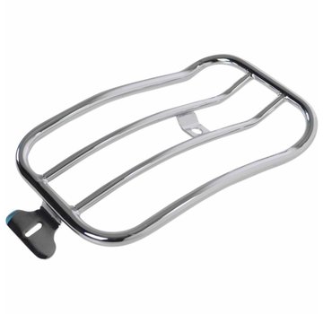 Motherwell 7 inch  Solo Luggage Rack black or chrome Softail Low Rider Fits: >18‑20 FXLR