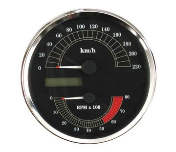 Compteur KM/H + Compte-Tour Ø66mm + Support Métal NOIR Moto Café Racer  Harley