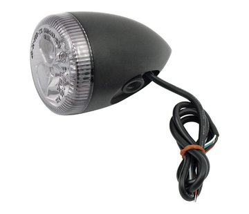 MCS clignotant LED 3en1 bullet noir ou chrome avec lentille Smoke