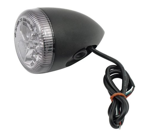 MCS turn signal LED 3in1 bullet black or chrome with Smoke lens