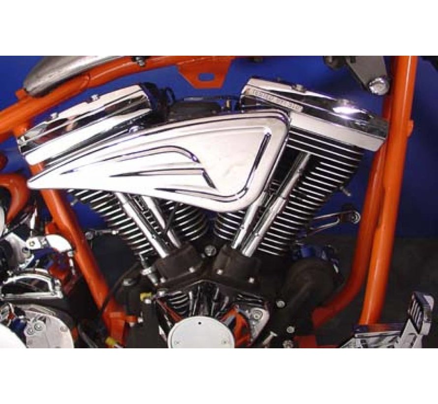 air cleaner Chrome billet Sweeper with 40mm CV Carburetors or EFI Fits: > 93-07 Softail and Dyna