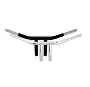 Wild1 Handlebar CHUBBY low profile drag bar, 6 inch risers, (4 inch end rise) Black or Chrome