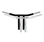 Wild1 CHUBBY low profile drag bar, 10inch risers, (6 inch end rise) Black or Chrome