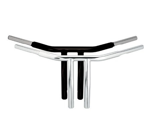 Wild1  CHUBBY low profile drag bar 10inch risers (6 inch end rise) Black or Chrome