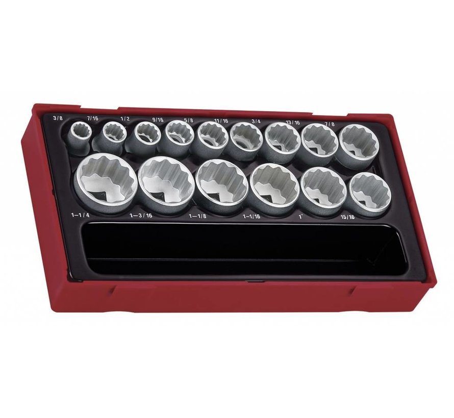 15 Piece 1/2" Drive AF Socket Set - US Size