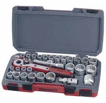 Teng Tools Socket set 1/2" mm/AF – USA and Metric sizes Fits: > Universal