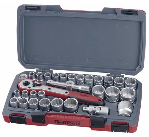 Teng Tools Socket set 1/2" mm/AF – USA and Metric sizes Fits: > Universal