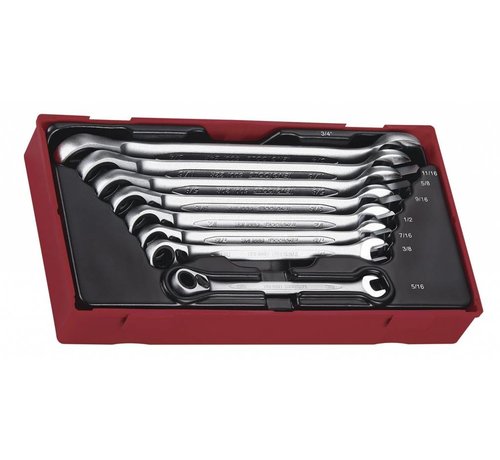 Teng Tools TT6508RAF Set of 8 ratchet spanners USA Size  Fits: > Universal