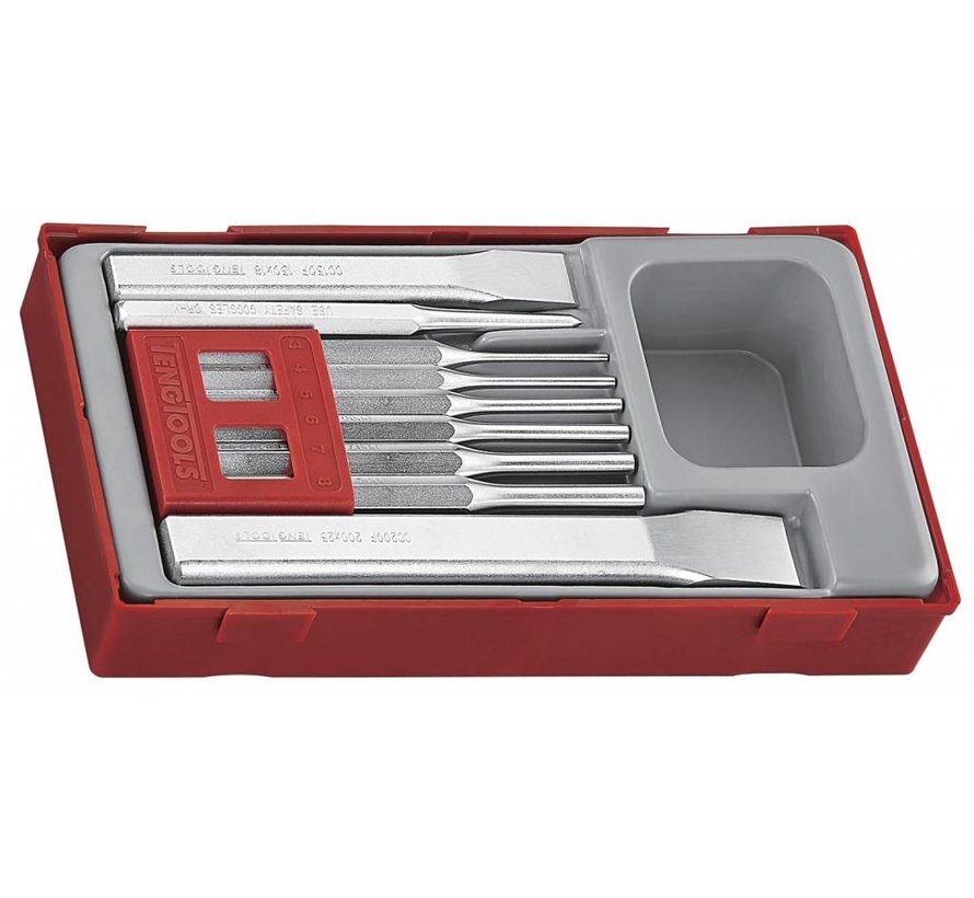Pin punch and chisel set Tc-tray Fits: > Universal
