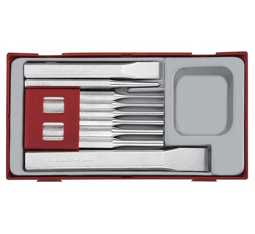 Pin punch and chisel set Tc-tray Fits: > Universal