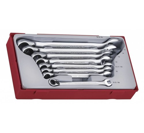 Teng Tools Ratcheting Combination Spanner Set Fits: > Universal