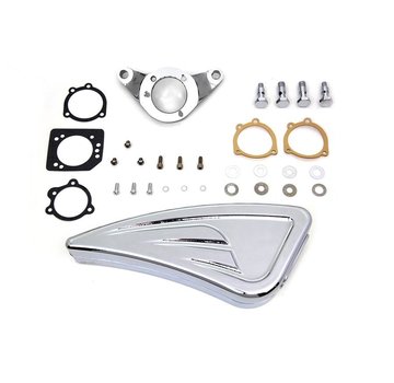 Wyatt Gatling air cleaner Chrome billet Sweeper with 40mm CV Carburetors or EFI  Fits: > 93-07 Softail and Dyna