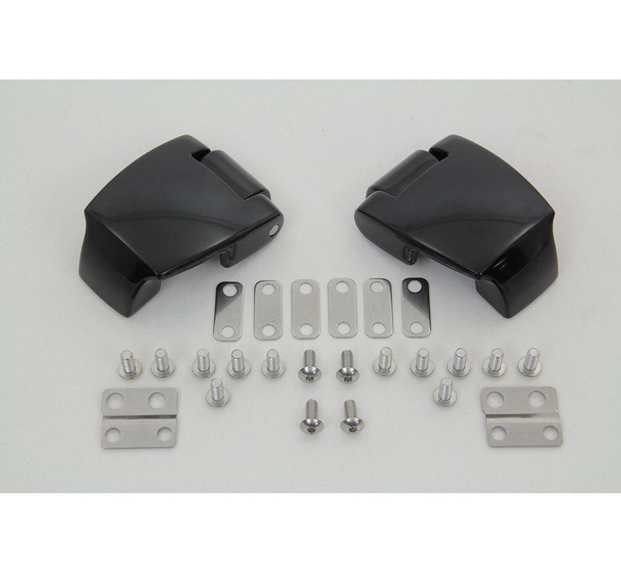 Black Touring Pack Luggage Hinge Kit Fits: > FLT 1988-2013