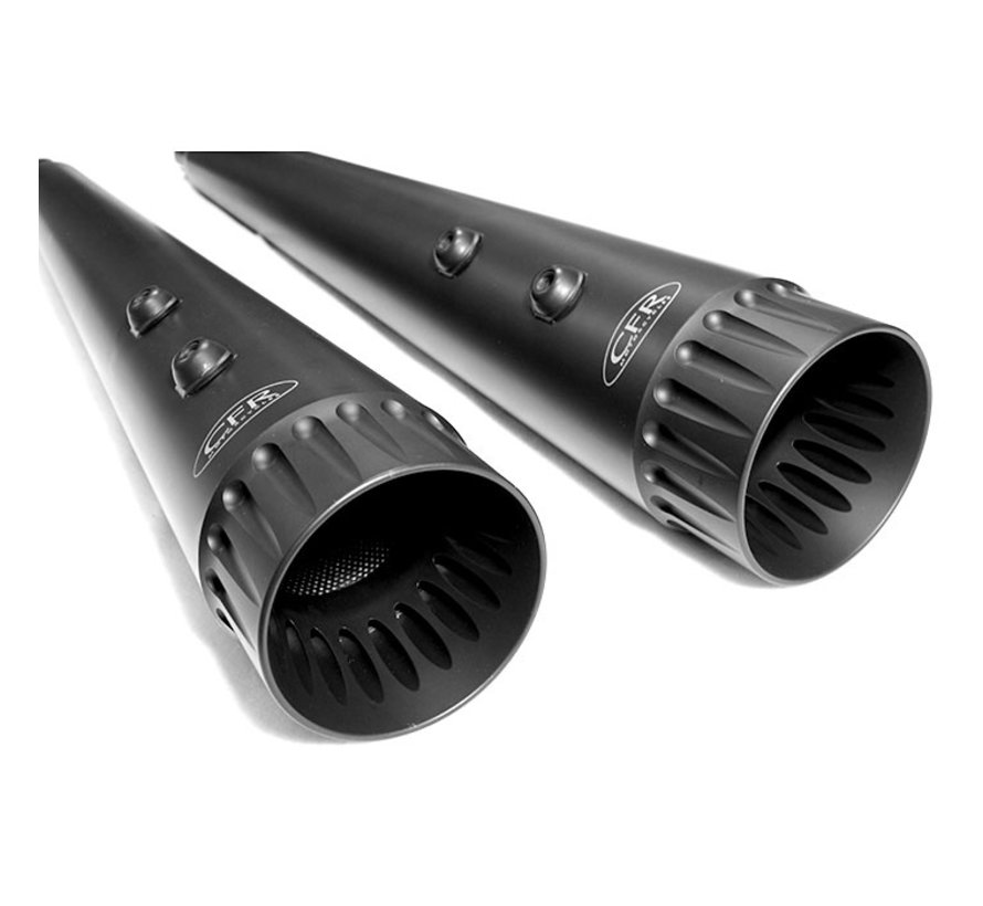 Muffler Slip-On - Black or Chrome Double Fluted Tips Fits: > 2017-up FLH/T Touring models