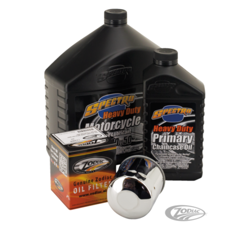 Spectro Engine and Drive Train Oil Service Kit for 1984-2021 Sportster XL black or chrome oil filter