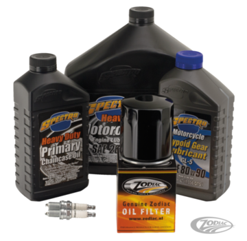 Spectro Engine Drive Train Oil and Spark Plug Total Service Kit for 1984-1999 Evolution Big Twin