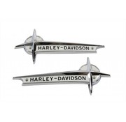 Harley Davidson emblemas de color blanco con letras en negro