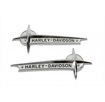Harley Davidson emblèmes blanches avec lettrage noir