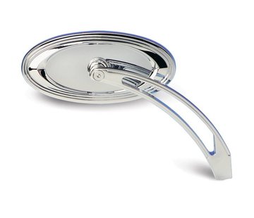 Arlen Ness mirror die-cast Chrome oval stepped mirror