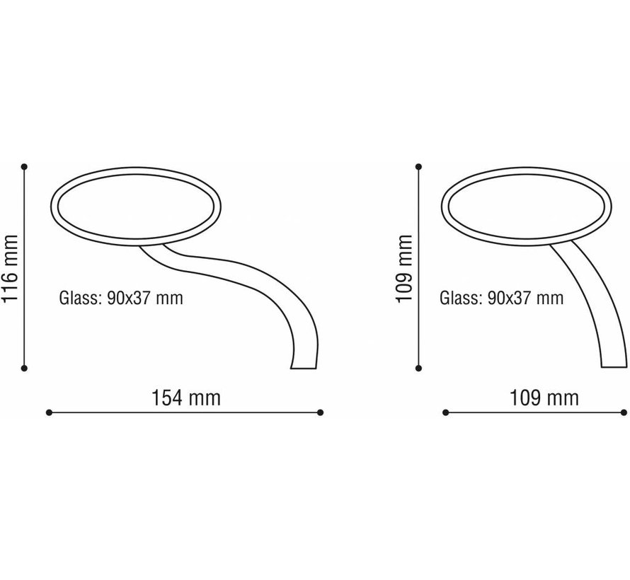 Ellipsenspiegel schwarz links oder rechts