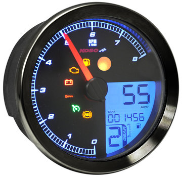 Koso Speedometer/Tachometer for 04‑13 Dyna, 04‑13 XL Sportster