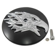 Wyatt Gatling Filtre à air Round Eagle Cover - Noir Pour: FLST 2000-2017, FXD 1999-2007, FXST 2000-2017, FLT 1999-2013