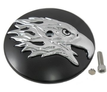 Wyatt Gatling Filtre à air Round Eagle Cover - Noir Pour: FLST 2000-2017, FXD 1999-2007, FXST 2000-2017, FLT 1999-2013