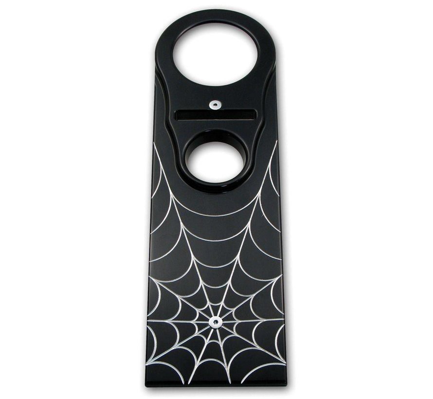 Panneau de tableau de bord de réservoir d'essence Spider Web Black Road King Black