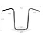 Guidon Narrow Ape Hanger moyen noir ou chrome Compatible avec : colliers de guidon > 1 pouce