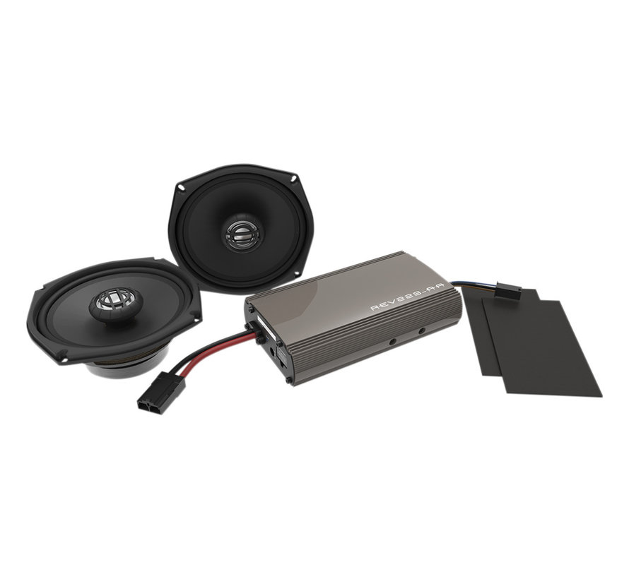 Hogtunes Harley Audio Rev Series Amplified Speaker Kit For 99‐13 FLHT / FLHX