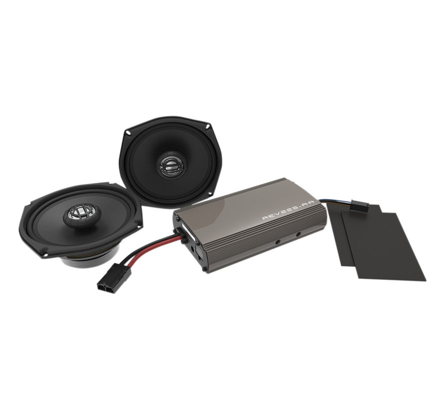 Hogtunes Harley audio Rev Series versterkte luidsprekerset voor 99-13 FLHT / FLHX