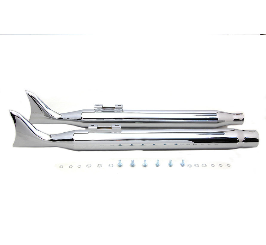 M8 Chrome Fishtail Muffler Set Fits: > FLT 2017-UP