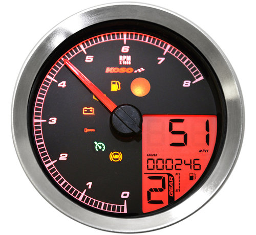 Koso Speedometer/Tachometer fits 11‑19 Softail 12‑17 Dyna 14‑19 XL Sportster