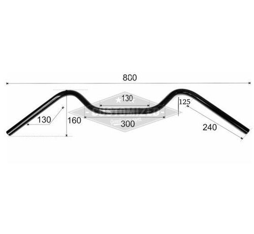 TC-Choppers Guidons Classic Racer Noir ou Chrome Compatible avec : > Colliers de guidon 1 pouce