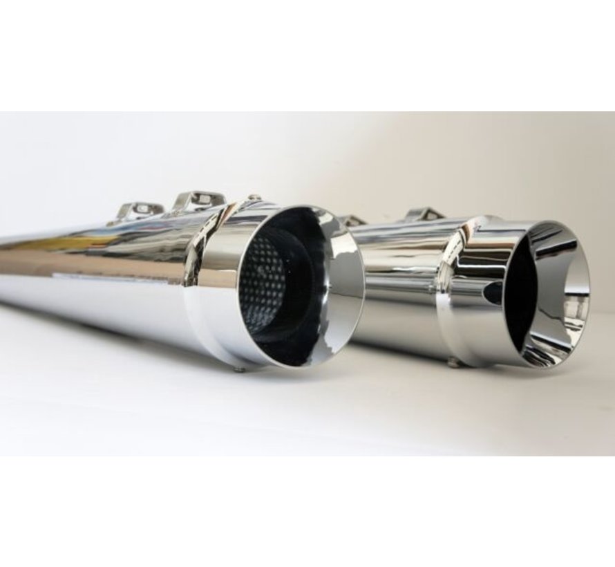 exhaust slip-on Megaphone set Chrome Fits: > 95-16 Touring