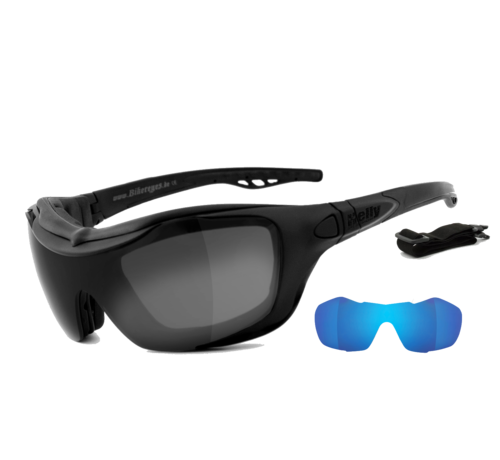 Helly Lunettes de soleil Biker Bandit - Smoke Grandient Laser Convient à:> tous les motards