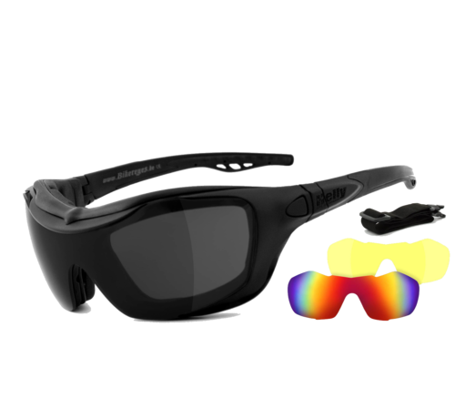 Helly Lunettes de soleil Biker Bandit 2 - Smoke Laser Red xenolit Convient à:> tous les motards