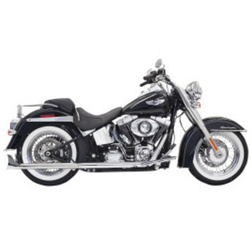 Bassani Echte duals 30 "lange 2-1 / 4" Fishtail-dempers (GEEN schot) 07-17 Softails