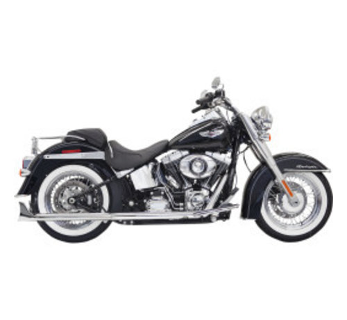 Bassani Echte duals 30 "lange 2-1 / 4" Fishtail-dempers (GEEN schot) 07-17 Softails