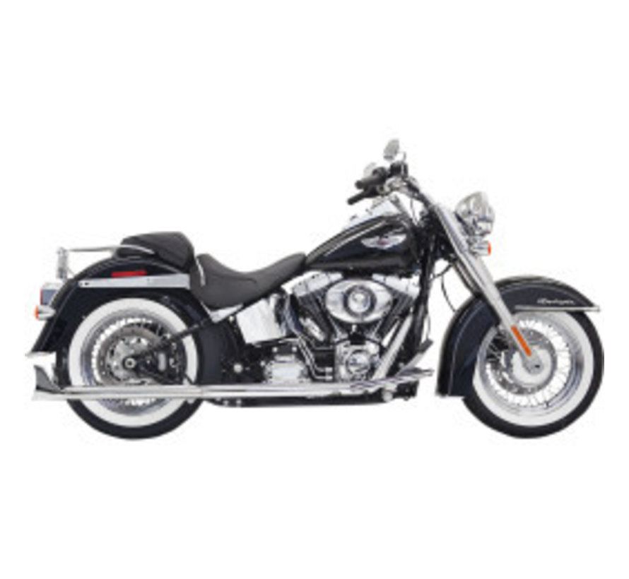 Echte duals 30 "lange 2-1 / 4" Fishtail-dempers (GEEN schot) 07-17 Softails