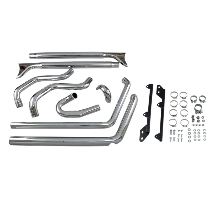 True duals Silenciadores de cola de pez de 33 "de largo 2-1 / 4" (SIN deflector) 07-17 Softails