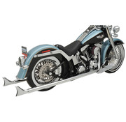 Bassani True duals 36 "de largo 2-1 / 4" silenciadores de cola de pescado (sin deflector) 07-17 Softails