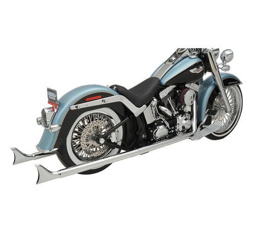 Bassani True duals 36 "de largo 2-1 / 4" silenciadores de cola de pescado (sin deflector) 07-17 Softails